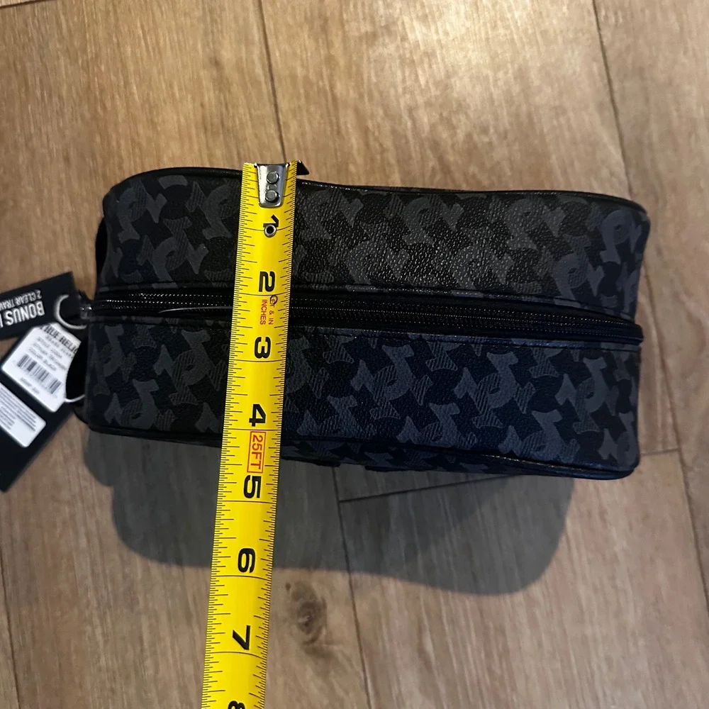 True Religion Coda Black Monogram Dopp Kit Travel Toiletry Bag TR104089 NEW